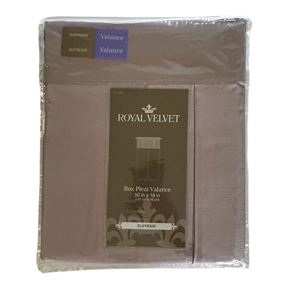 JCP Royal Velvet Supreme Box Pleat Valance Gray Rose 50” x 18” NEW In Package
